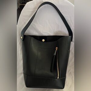 AllSaints ALBA BLACK LEATHER HOBO Handbag New GORGROUS!